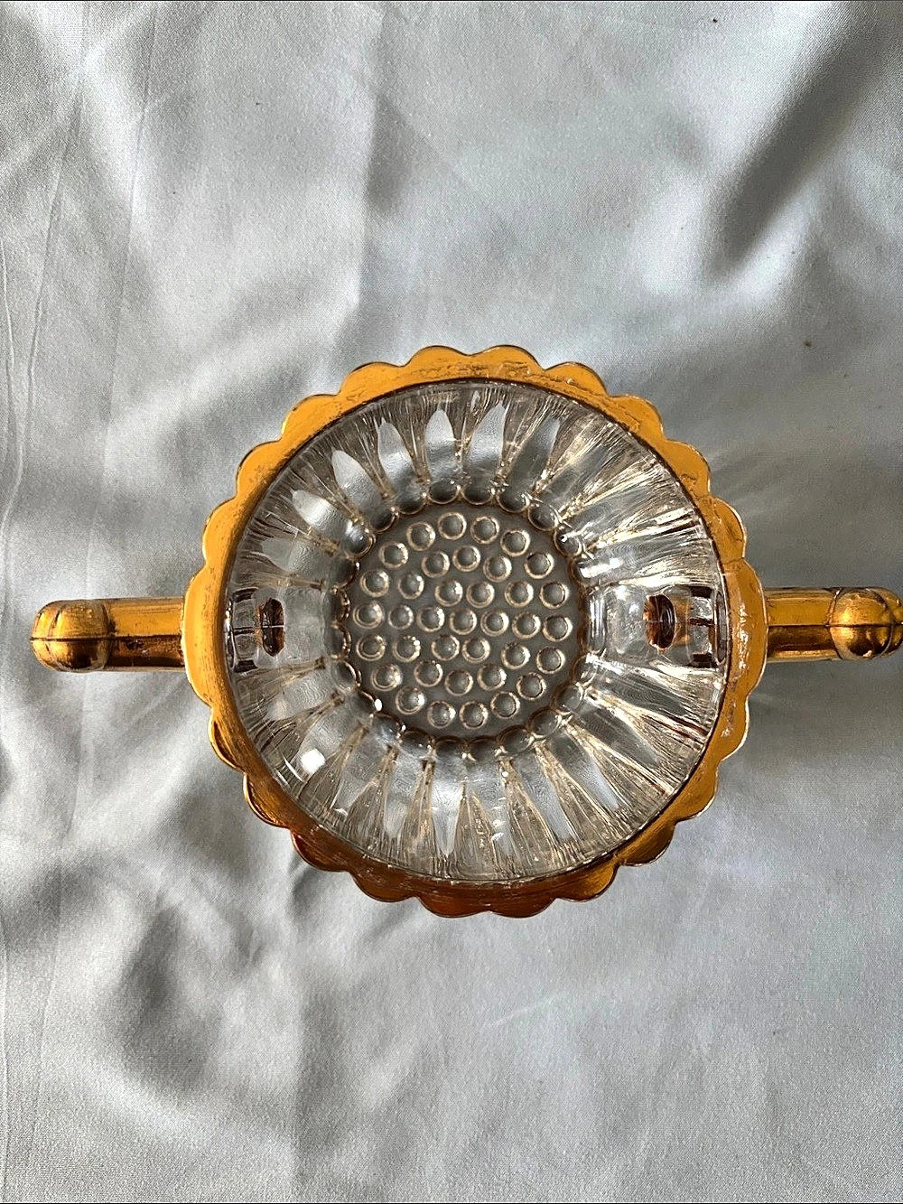 Vintage Jeanette National Clear & Gold Glass Sugar/Creamer Tray Set - Picture 8 of 10